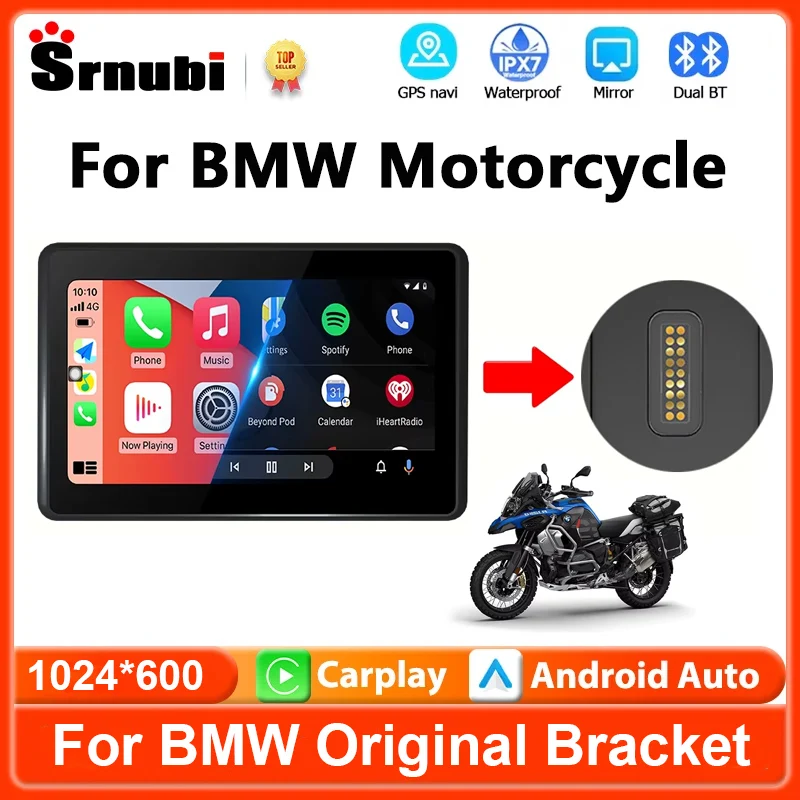 5 inch Carplay Screen For BMW Motorcycle GPS Navigation Wireless Android Auto For BMW R1200GS R1250GS F800 F900 S1000XR