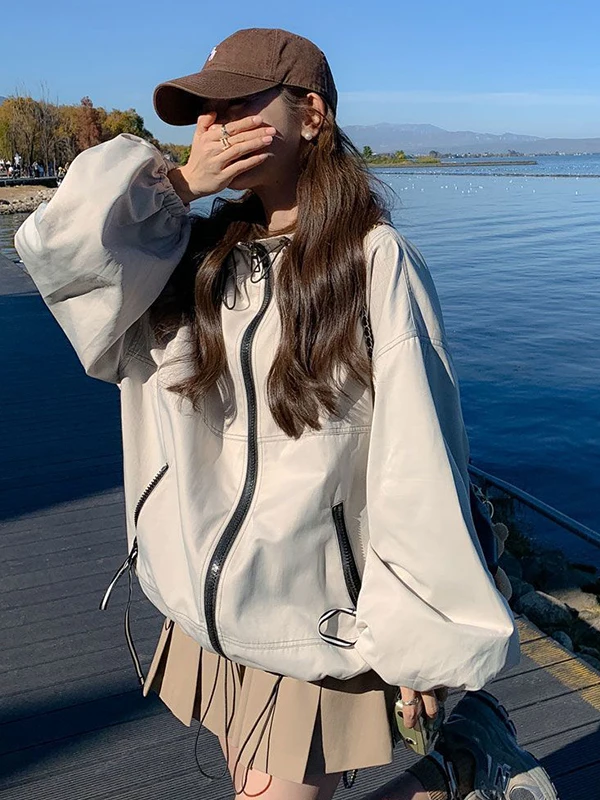 

Женская осенне-зимняя повседневная куртка большого размера (до 300 фунтов), цвет хаки, с капюшоном, на молнии, в корейском стиле