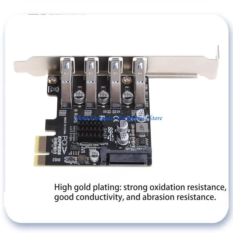 F68C PCIE USB Card 4 Ports for Express to USB Expansion Card 5Gbps PCI-e Adapter for Windows 10/8/7/XP/Vista