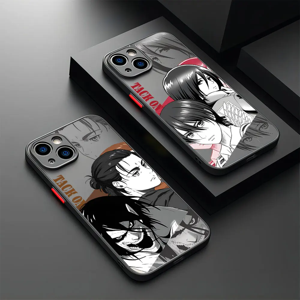 Hot Anime Allen Attack On Titan Phone Case For iPhone 15 14 13 12 11 Pro Max X XR XSMax 7 8 Plus Matte Transparent Back Cover