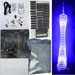 diy electronic kits 32 layers Canton tower Light Cube bluetooth audio music spectrume display(blueLEDs