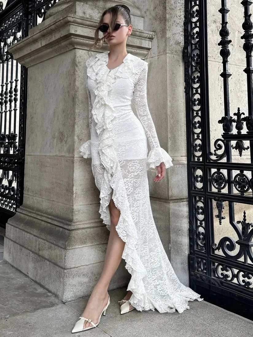 

Женское модное платье с высокой талией, облегающее, асимметричное, с длинными рукавами, с эффектом пэчворк, Ciwalk Gentle Sle K25D75074