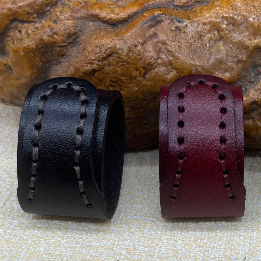 Men's 3.8 wide Belt Bing leather Loop Fixing Ring Meson Waistband Tail Accessories Handmade cowhide Belts Ring Buckle