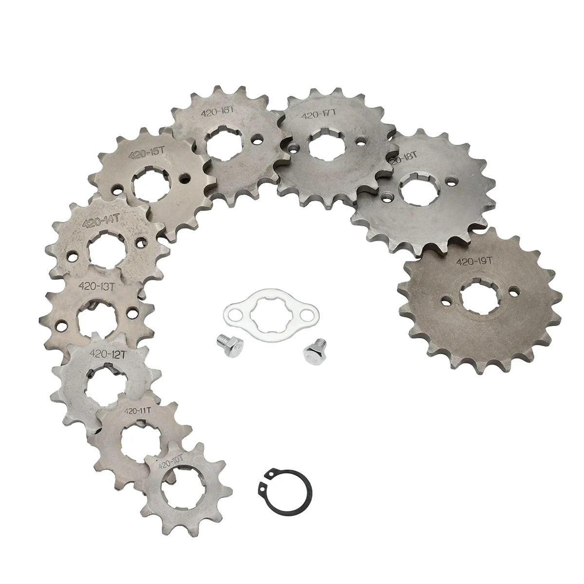 For Taotao Kayo BSE Xmotos Apollo SSR Monkey Dax 110 125cc Dirt Pit Bike 420H Chain 420 17mm 10 -19 Teeth Front Engine Sprockets