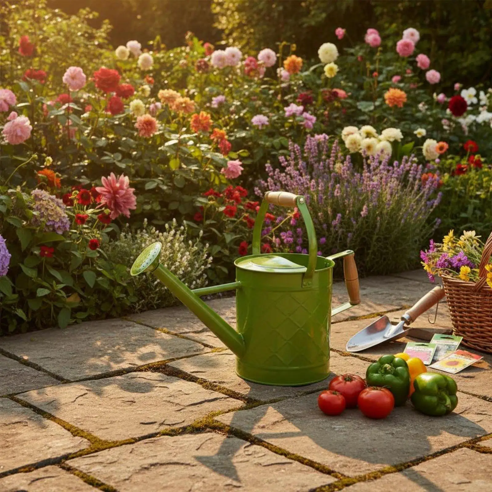 Metal Watering Pot Large Capacity Garden Watering Can Long Spout for Balcony, Greenhouse