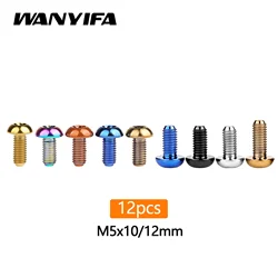 Wanyifa 12pcs/Lot Bicycle Screws Disc Brake Titanium Bolt Bicycle Accessories  M5x10 12mm Bike Parts Bolts