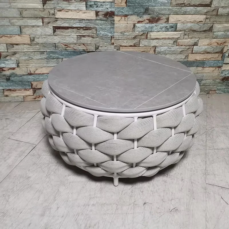 Outdoor Garden Lounge Set Aluminum Frame Woven Rope Chairs and Table Set Luxury Modern Patio Furniture Sets