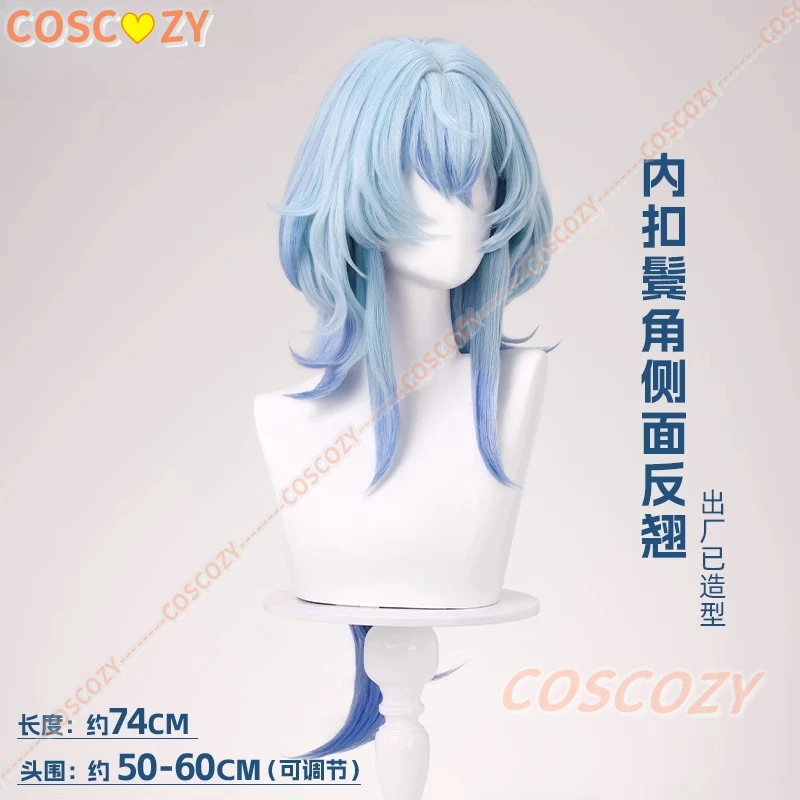 Wuthering Waves The Shorekeeper Cosplay Wig Blue Long Hair Black Shores Halloween Party Wig for Women Game Role Play Props