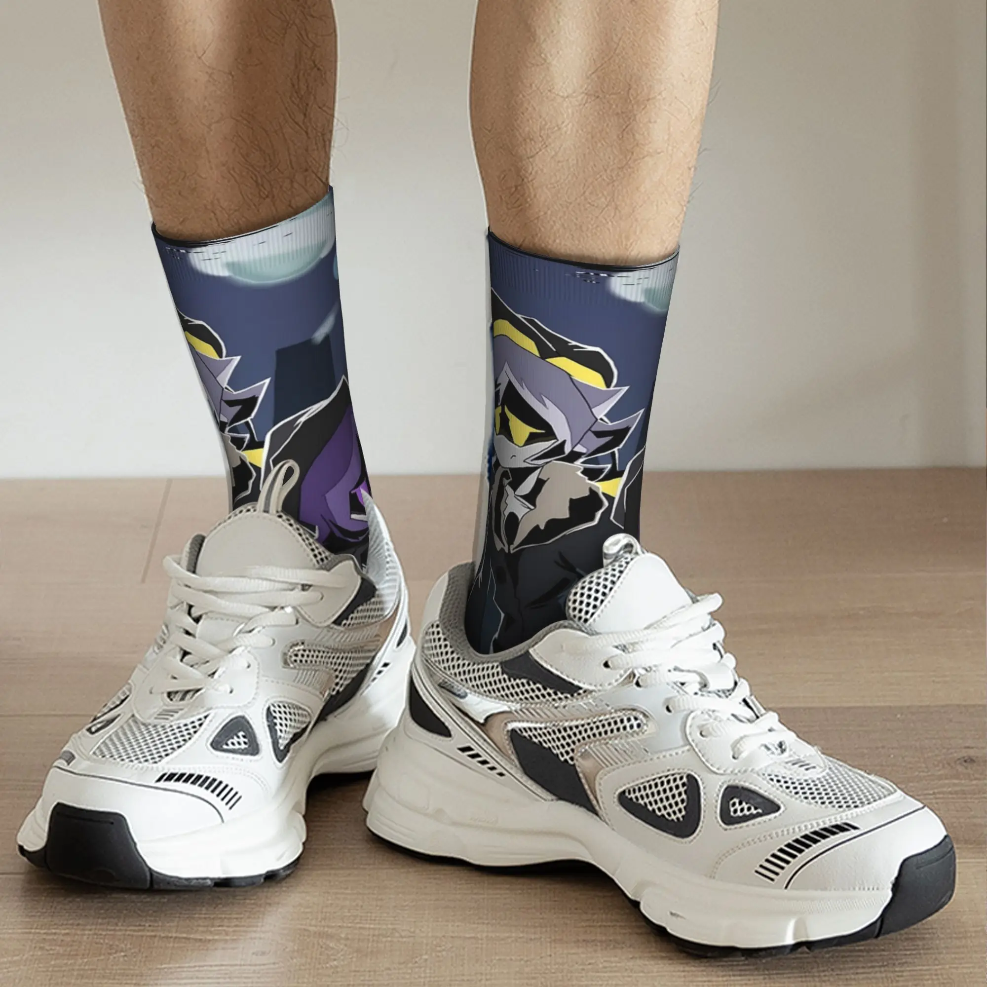 Colorful Murder Drones Cartoon Sports Socks  Polyester Long Socks for Women Men Sweat Absorbing