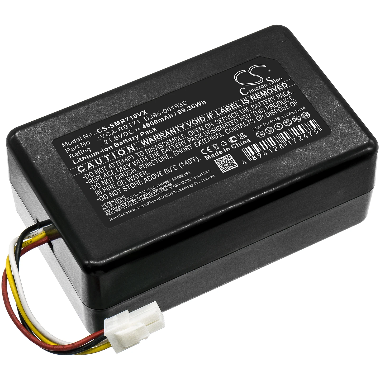 

CS Vacuum Battery for Samsung VR10M701PUW VR10M702PUW SR10M702PUW SR20J9020U SR20J9040W SR10M701PUW Fits DJ96-00193C 00202A