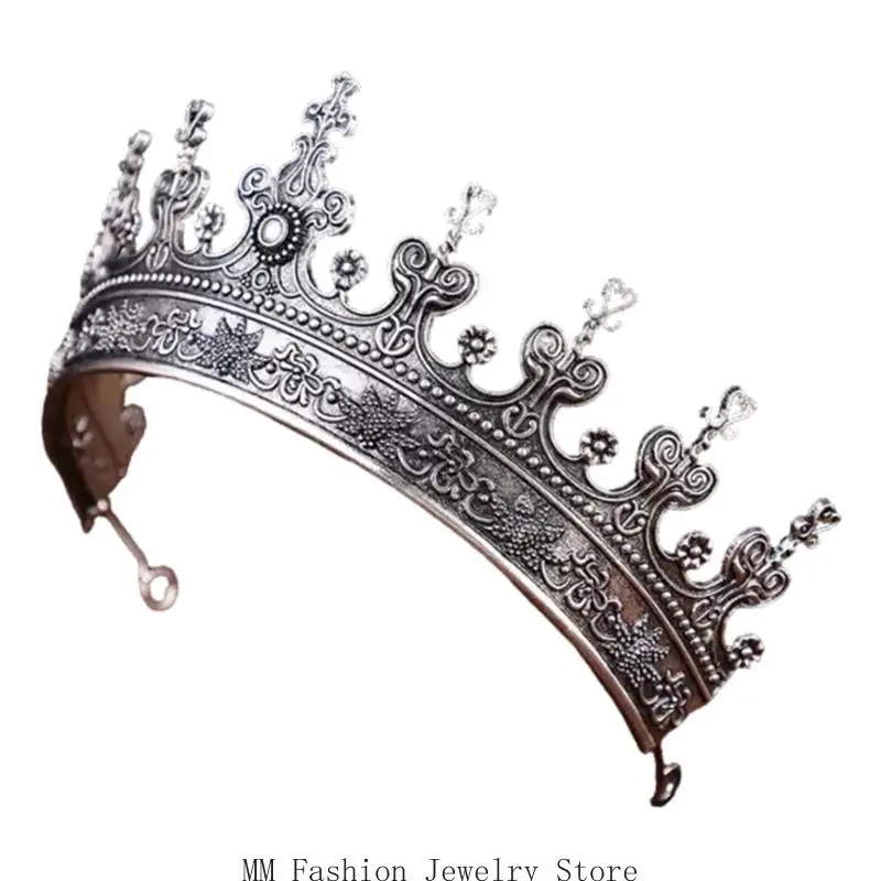

D0UB Classical Half Circle Crowns Headbands Tiaras Hairhoop Baroque Crownpiece for Women Perfect for Weddings and Stage Show