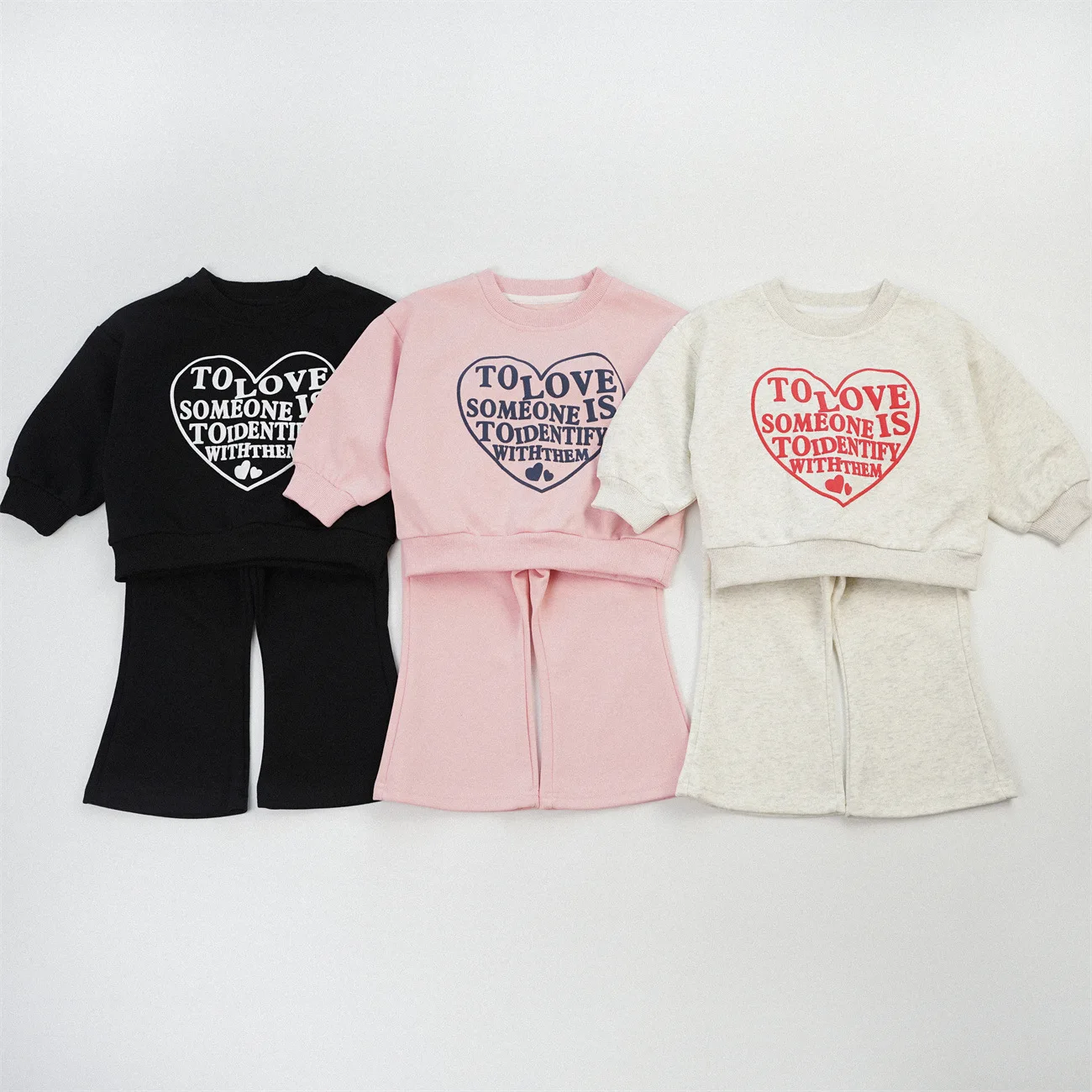 2026 Autumn New Girls Casual Clothes Set Children Heart Sweatshirt + Pants 2pcs Suit Baby Girl Sportwear Toddler Outfits