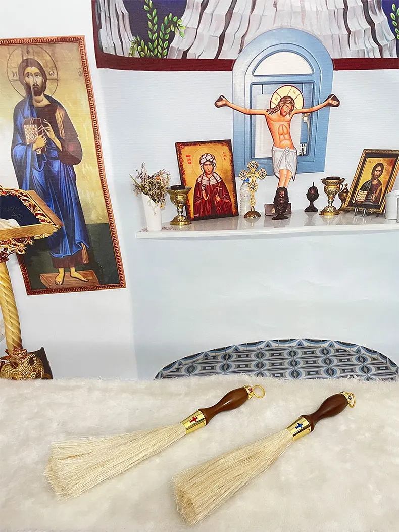 HTISOK Orthodoxes Kreuz Reliquien Weihwasserstab Katholisches Geschenk Christliche Kirchenartikel – Detail 6