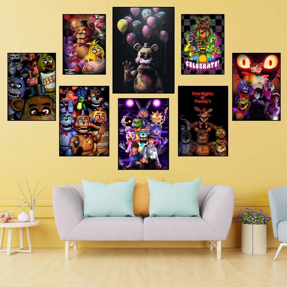 Game Five N-Nights at F-Freddys Poster Prints Wall Painting Bedroom Living Room Decoration Office Small