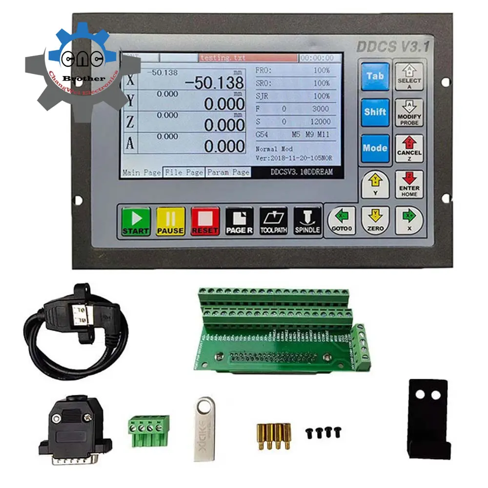 CNC DDCSV3.1  3/4 Axis Kit Offline Controller 500KHz G-Code Stepper Motor Driver 2DM860H 8.5NM NEMA34 Motor 4-Axis MPG