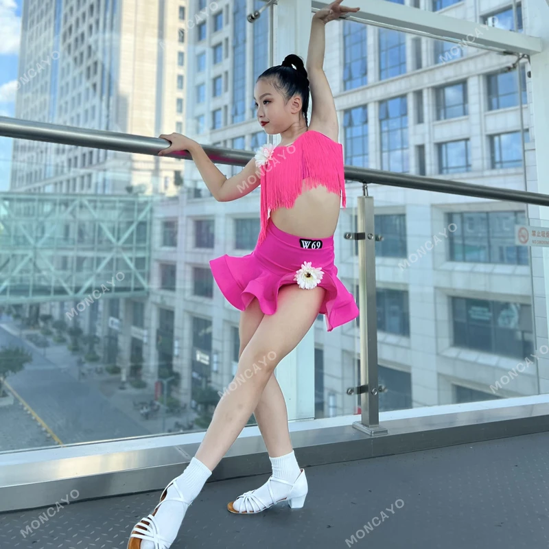 Fringe Samba Salsa Latin Dance Dress Girls Cha Cha Tango Rumba Dance Costume Kids Competition Ballroom Dance Dresses Children