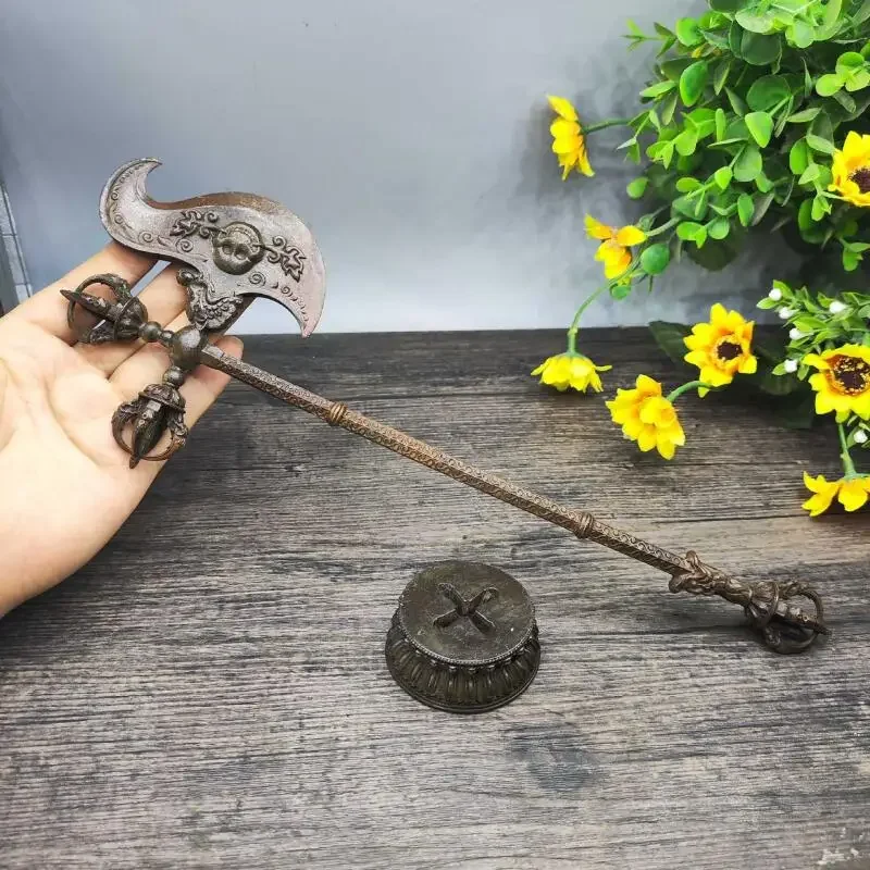Retro Vajra Axe Dakini Handcrafted Nepalese Copper Ritual Tool Dorje Bell Vajra pestle Tantric Tibetan Buddhism