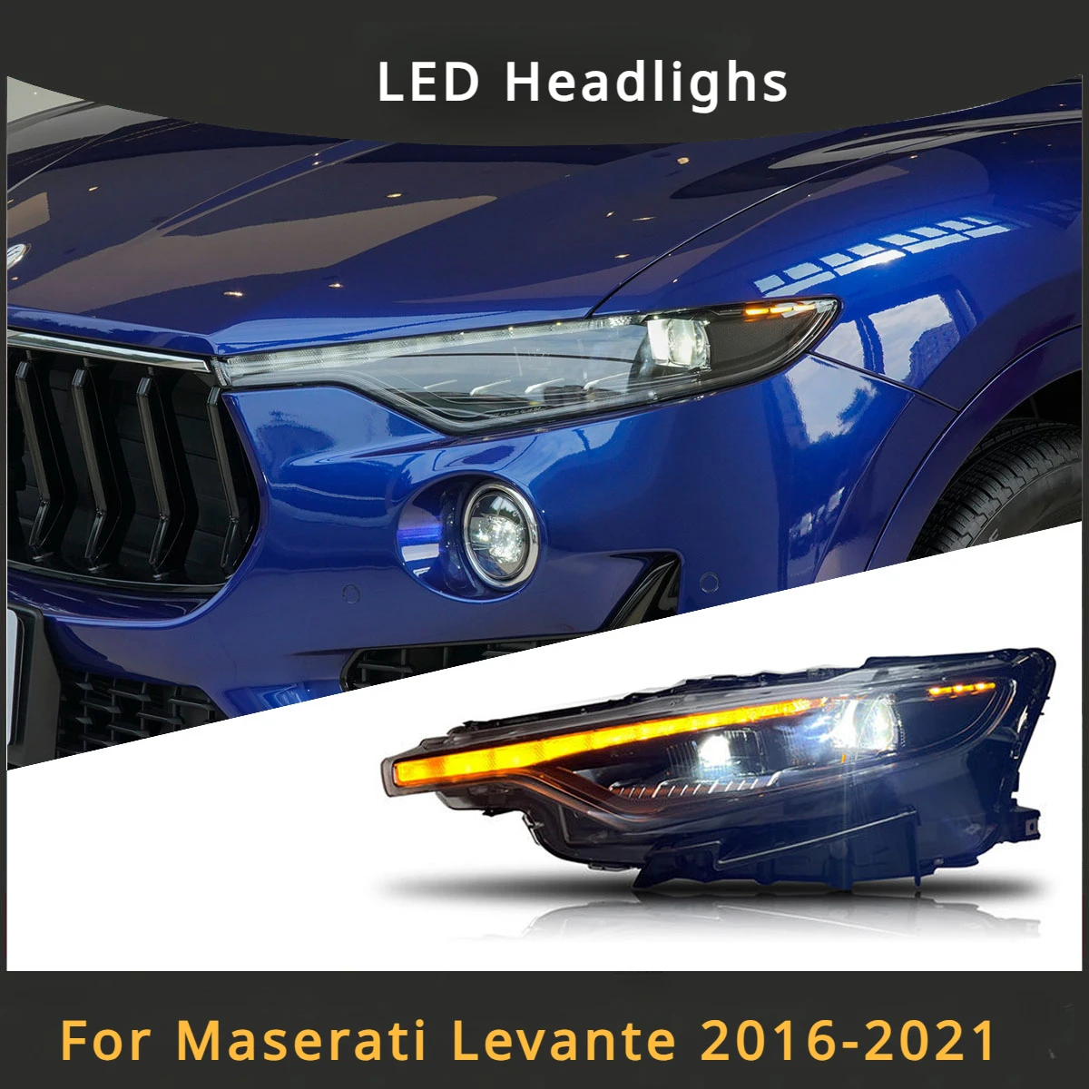 

2PCS LED Headlights Assembly For Maserati Levante 2016 2017 2018-2021 Modified High LED Matrix Headlamps New Headlights Assembly