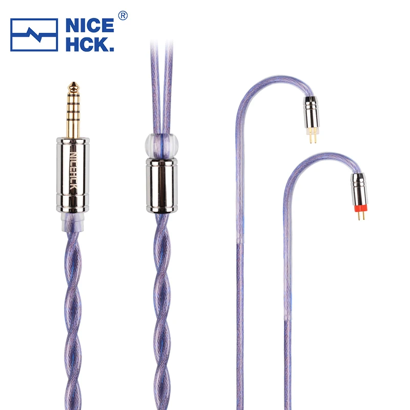 2023 New NiceHCK PurpleGem 7N OCC+Silver Plated OCC HiFi Earphone Cable MMCX 2Pin 4.4mm Balanced Bravery Winter KATO Yume 2