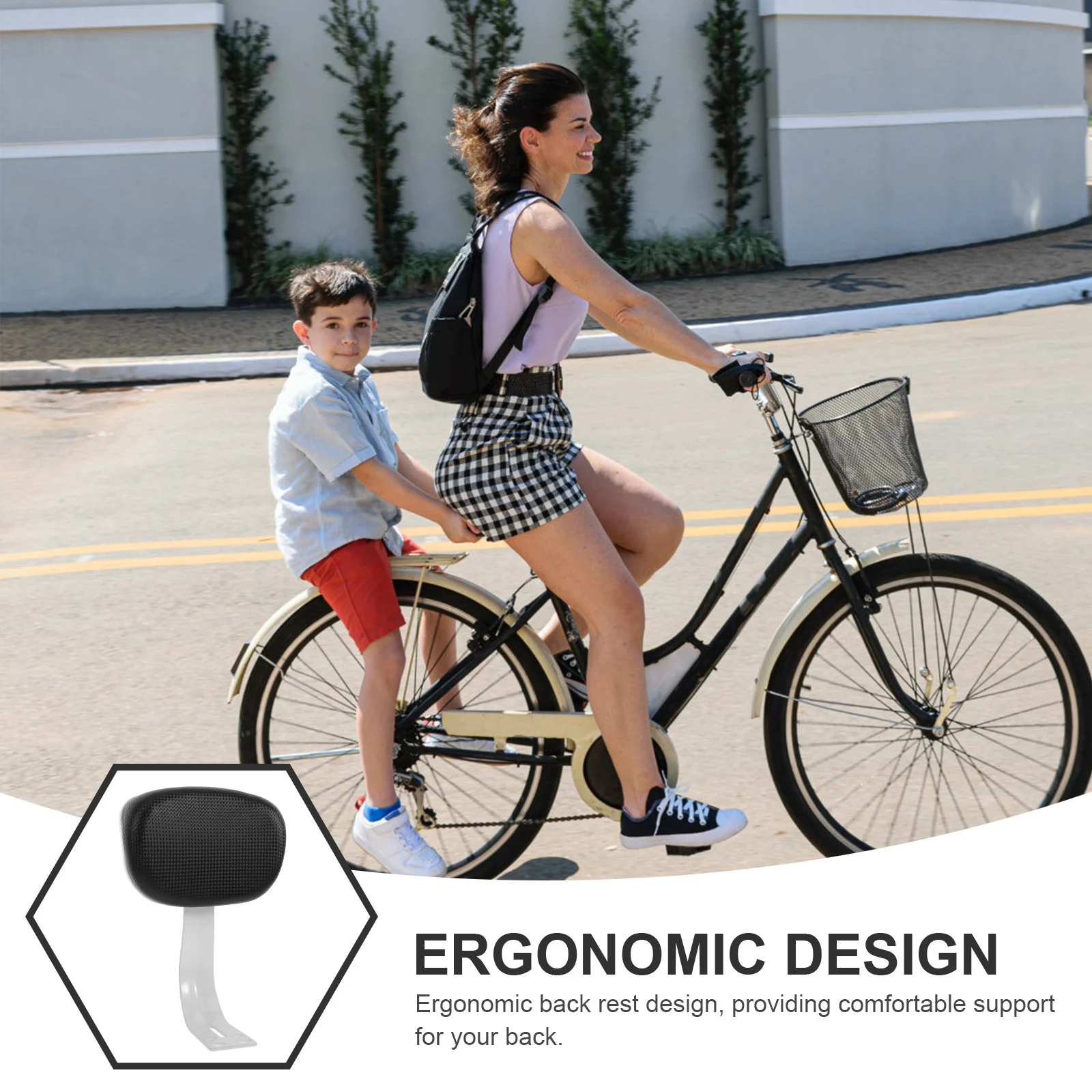 

Scooter Back Cushion Electric Bike Seat Ergonomic Backrest Replacement Rear Rest Safety Support for Bikes Back Support for Bike