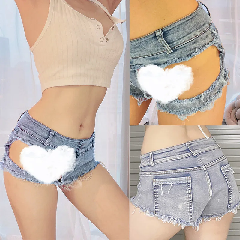 Sexy Exposed Denim Shorts New Nightclub Night Bar DS Lead Dance Costume Pole Dance Shorts For Women