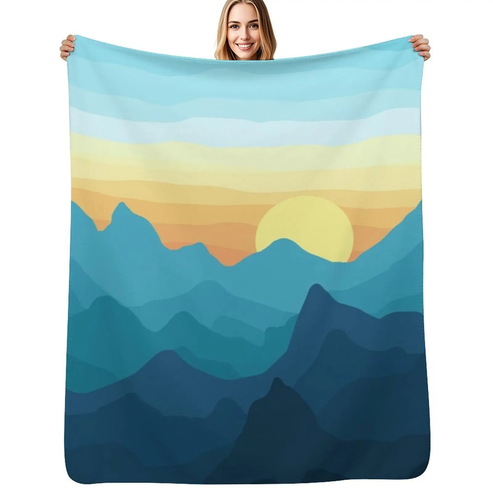 

Blue sunset Throw Blanket Warm Comfortable Blanket for Office Napping