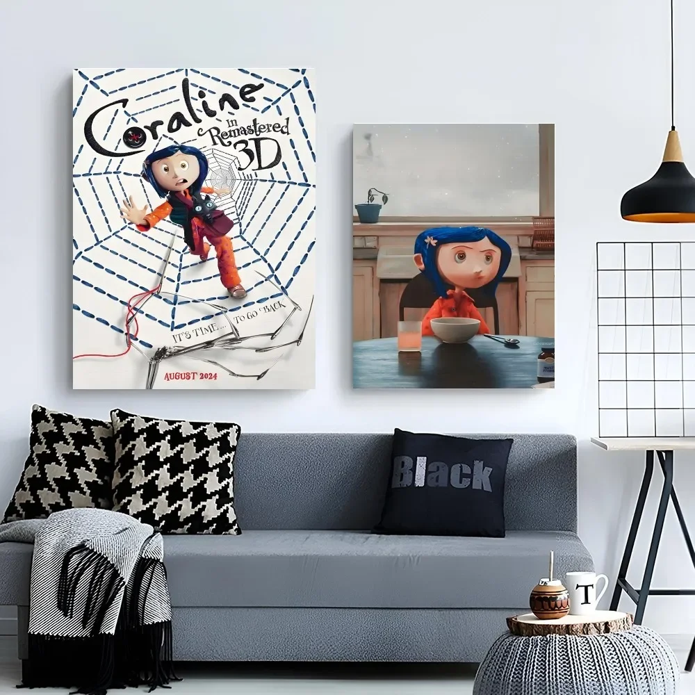 Anime Movie Coraline Self-adhesive Art Waterproof Paper Sticker Coffee House Bar Room Wall Decor