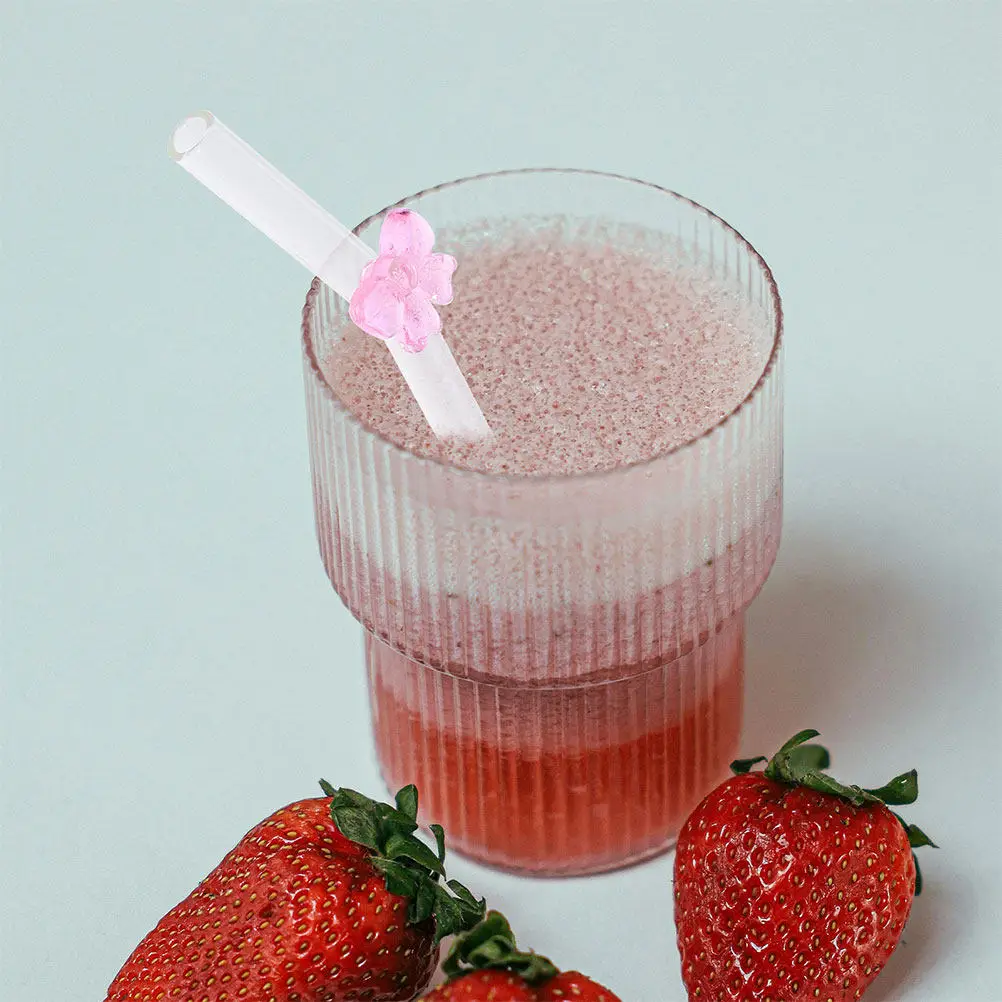 

2Pcs Butterfly Bow Glass Straws Reusable Elegant Drink Straws for Juice Cocktail Milk Baby Shower Wedding Party Valentine's Day