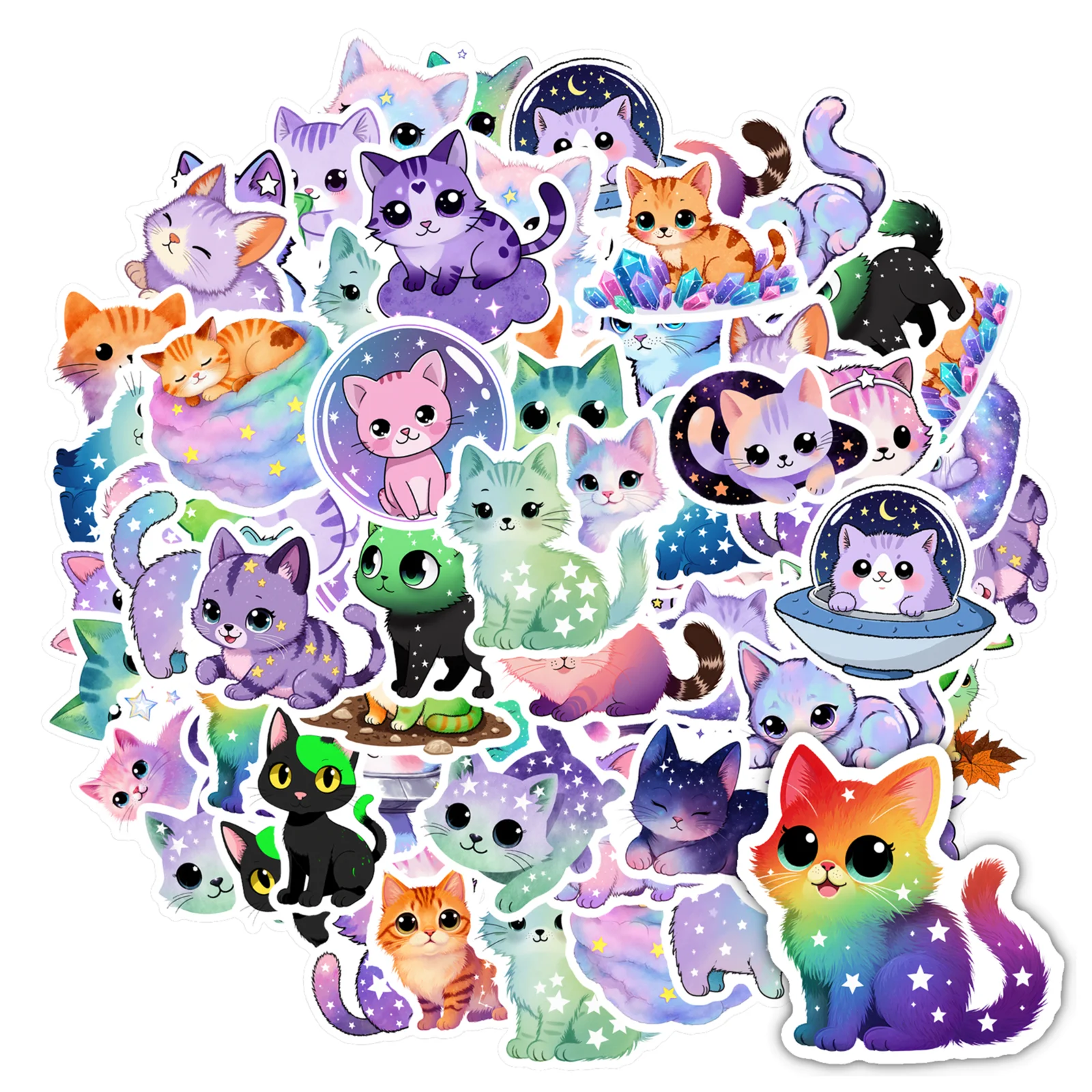 

35 шт., наклейки «Причудливая галактика», наклейки с героями мультфильмов, кошек, животных, канцелярские наклейки для DIY, телефона, ноутбука, скрапбукинга, велосипеда, ноутбука, сделай сам