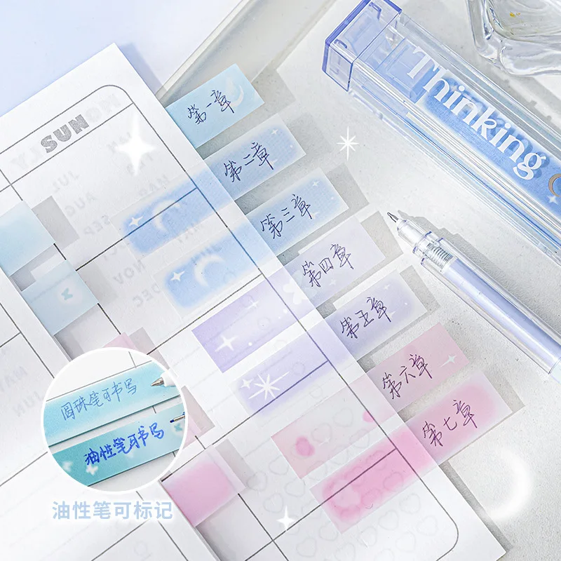 Summer Ice Clear Lipstick Index Sticky Note Aesthetic Cute Girl Notebook Scrapbook Mark N-time Self-adhesive Index Label Sticker