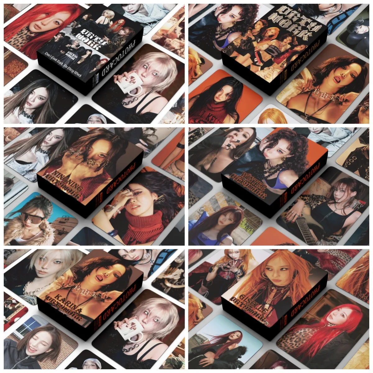 بطاقة 55 لومو جديدة 72 ملصق ألبوم Kpop العمل القاري بطاقات لومو NINGNIN KARINA GISELLE WINTE GISELL بطاقة صور لبطاقة تجميع المروحة