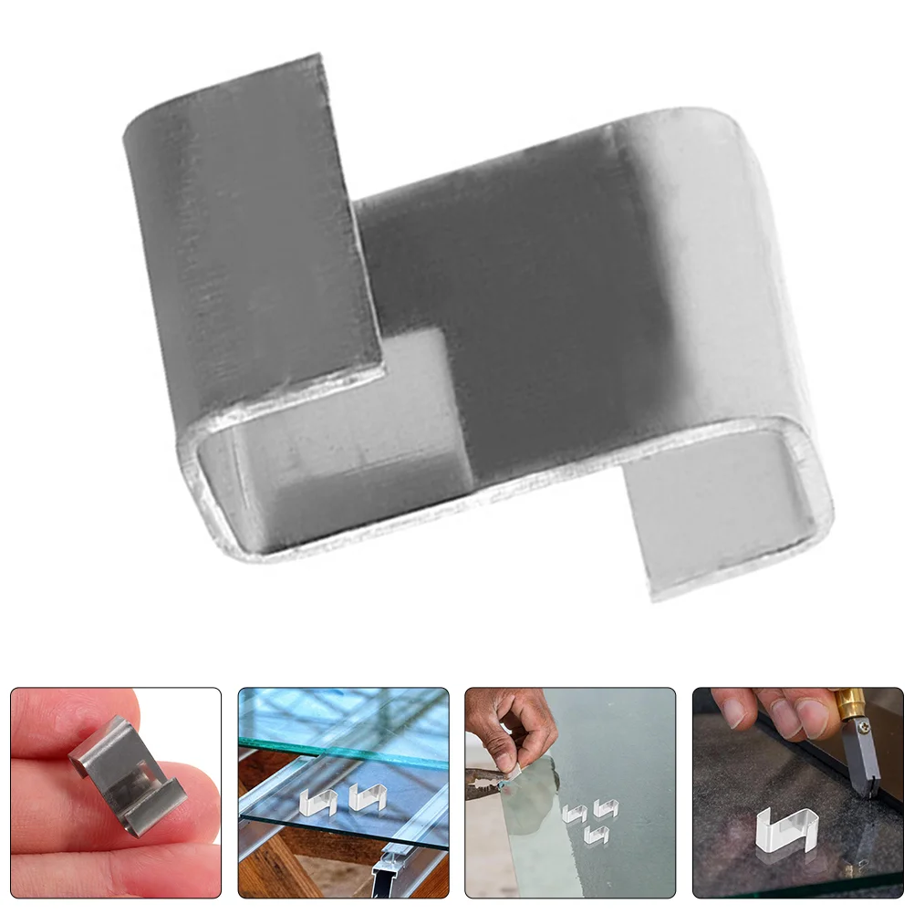 

100 Pcs Greenhouse Fixing Clip Window Clips Suite Glass Pane Stainless Steel Z Type