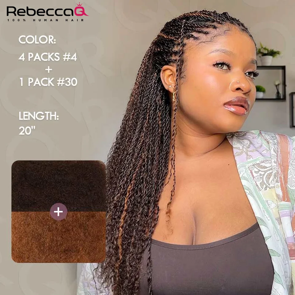 QVR Afro rizado pelo a granel sin accesorio QVR Afro rizado a granel cabello humano Rebecca virgen Remy Dreadlock trenzas de Color Natural cabello