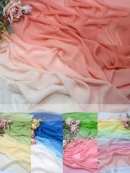 High Quality Gradient 100D Chiffon Fabric By Meter for Hanfu Wedding Dress Sewing Colorful Soft Upholstery Cloth Smooth Textured