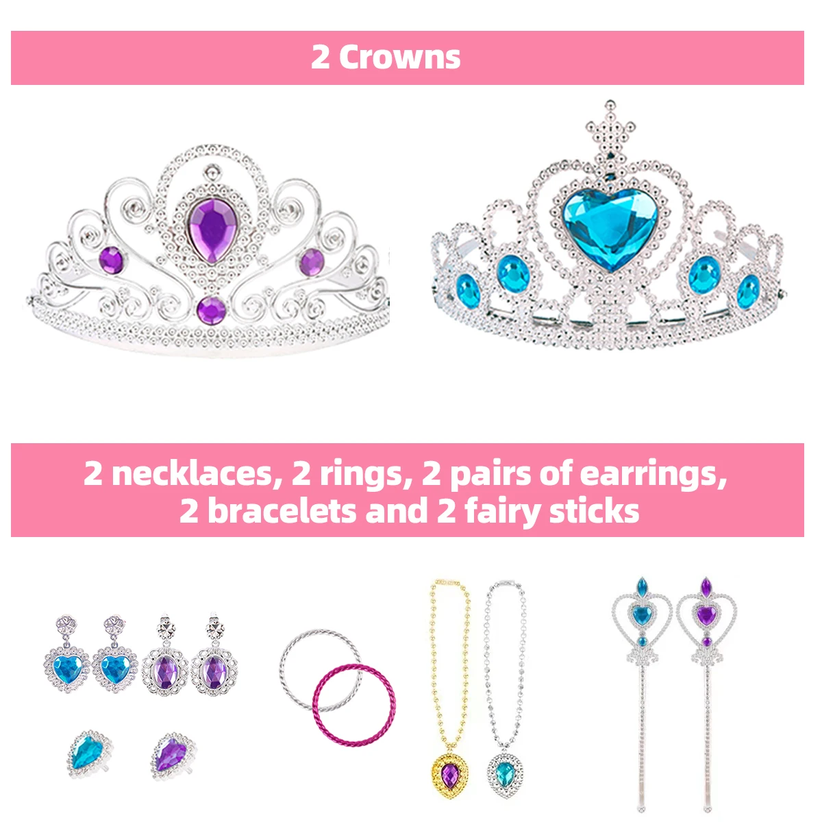 Conjunto de joyas para zapatos de princesa, 22 piezas, incluye 4 pares de zapatos + una variedad de accesorios de moda