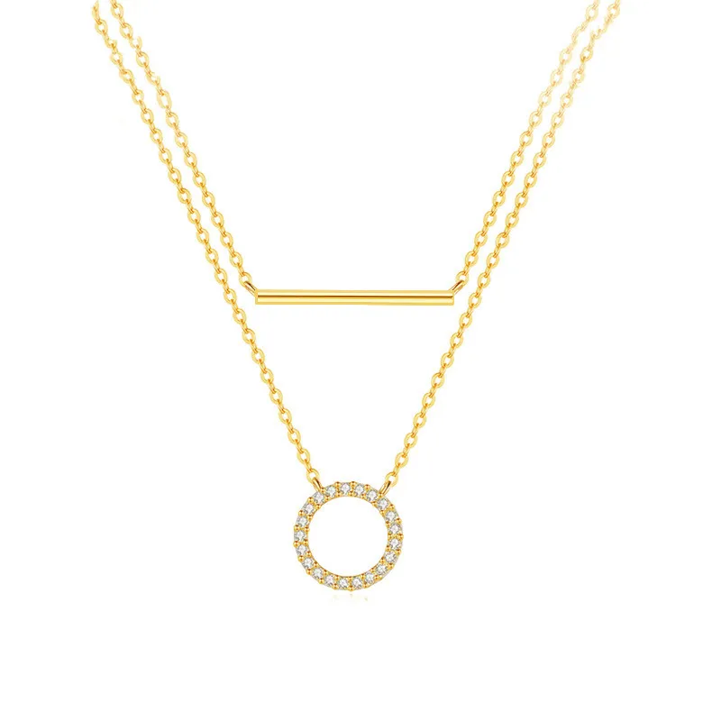 

S925 Silver Circle Bar Layered - Stylish Cool, Japanese and Korean Women's Collar Choker