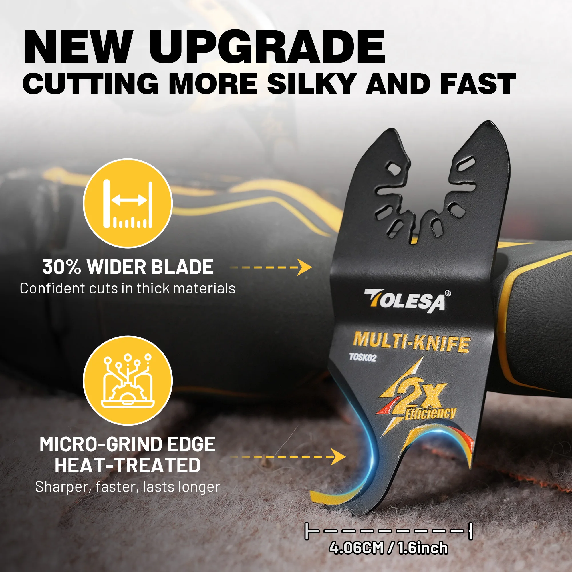 TOLESA Oscillating Multi Tool Hook Knife Blade PRO 5PC Multitool Saw Blades for Cutting Soft Material Roofing Shingle PVC Carpet