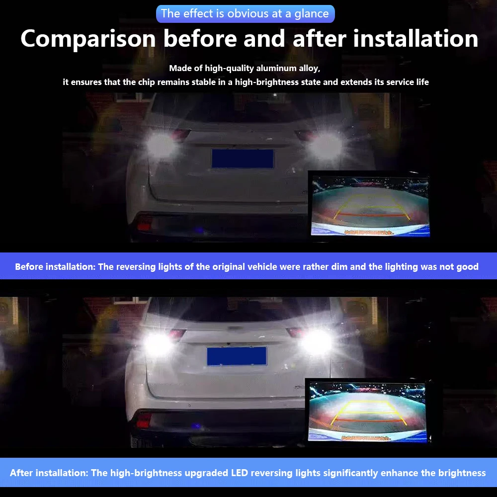 2PCS 6000K White LED Reverse Light Backup Blubs 1156 45smd BA15S P21W Lamp For Alfa Romeo Giulietta Mito 156 Giulia 147 159 Gt