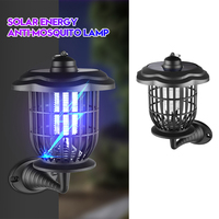 Solar Mosquito Killer Lamp - Rechargeable Silent Insect Zapper, Portable Fly Trap for Indoor/Outdoor/Camping (UV Attractant)