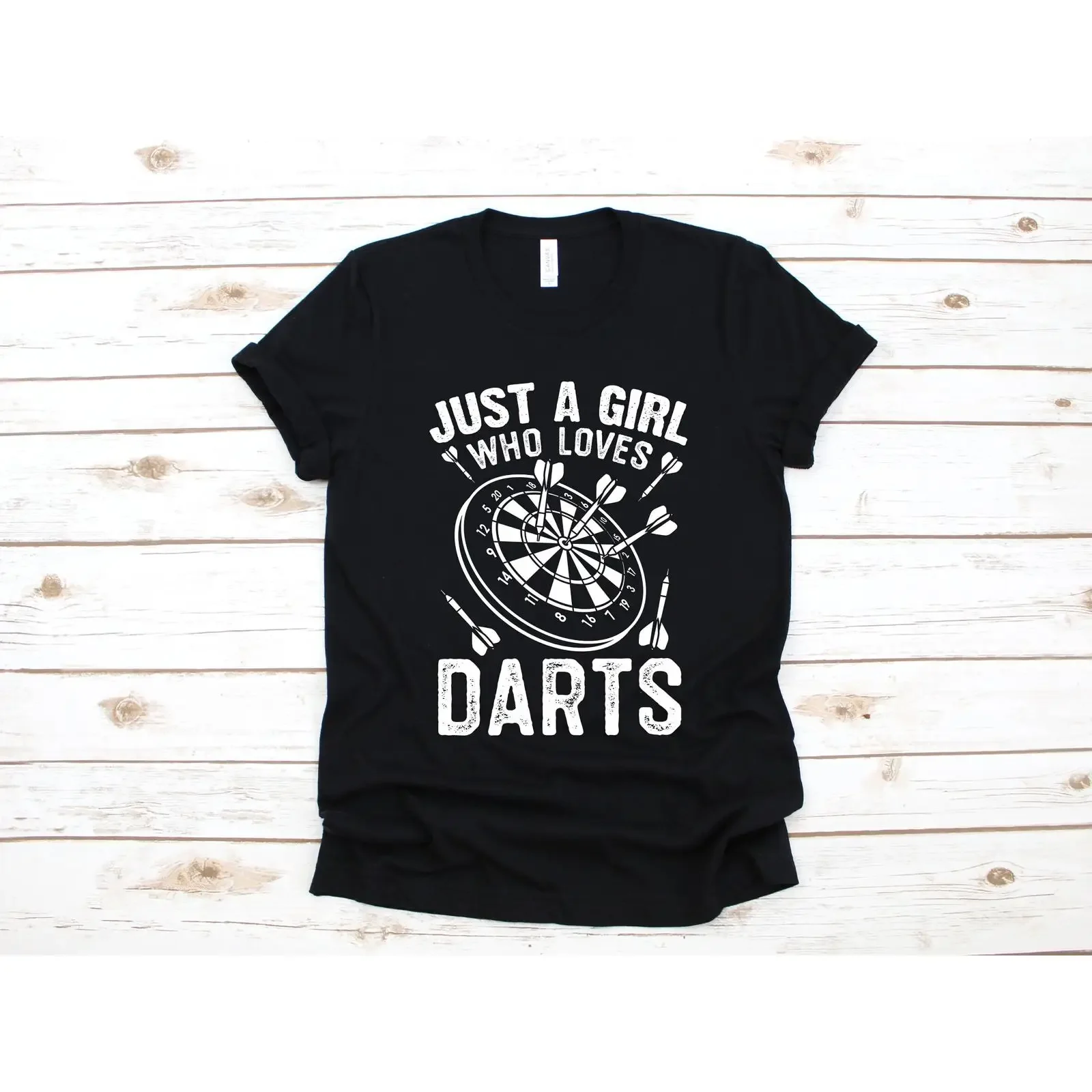 Girl Who Loves Darts T Shirt Women's Funny SweaT Dartboard  vintage Washed Top For Everyday Wear Slightly Soft designer clothes