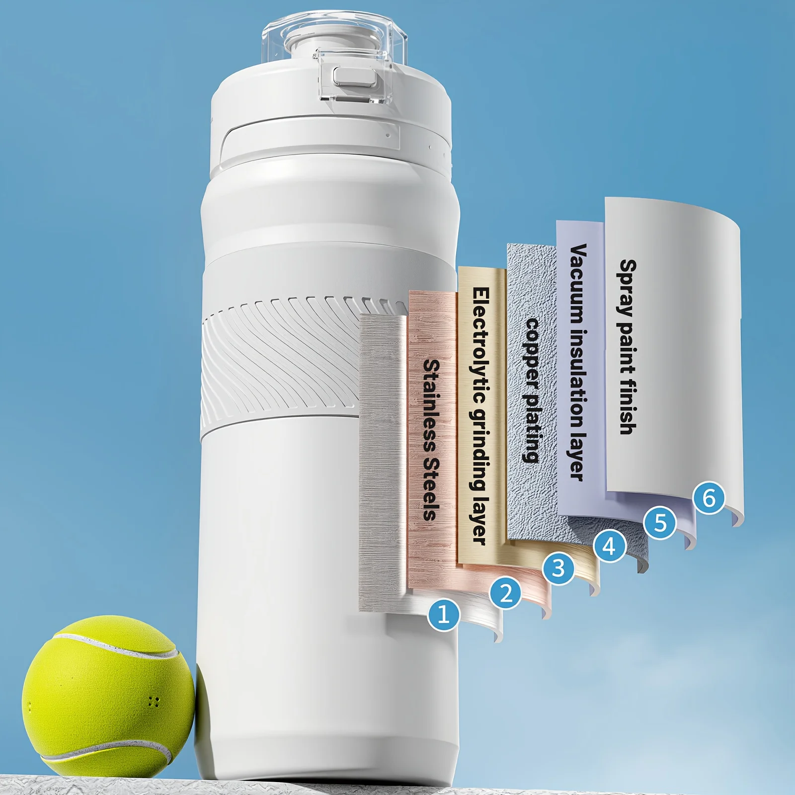 

20oz Stainless Steel Tumbler With Lid, Leak Proof Double Wall Vacuum Flask, BPA Free Sweat Free Travel Mug, For Sports Gym Hiki