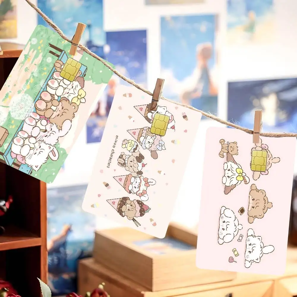 Cute Cat Mikko I-illustrations Credit Card Skin Stickers for Bank Card Transportation Card Waterproof Sticker Anti-scratch Gift