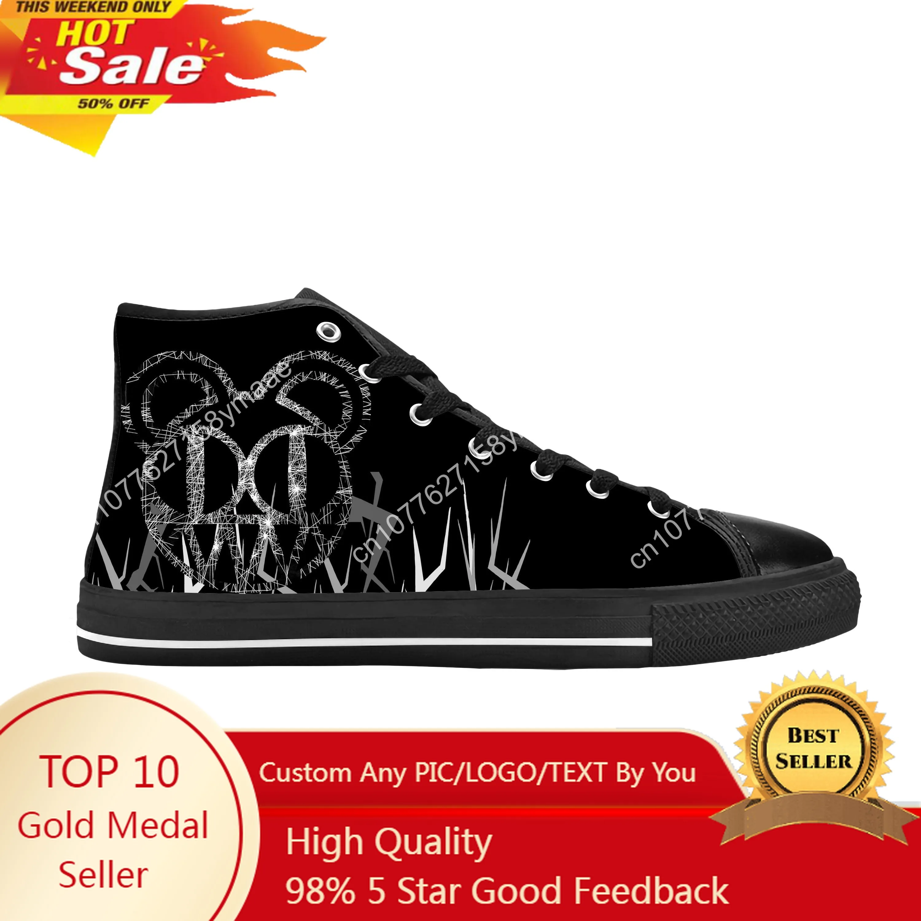 Radiohead Rock Band Music Singer Mouse Cool Funny Casual Cloth Shoes High Top Comfortable Breathable 3D Print Men Women Sneakers