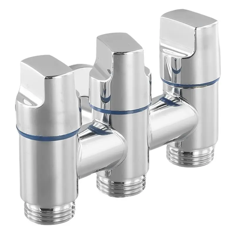 DT17 3 Way Angle Valve, 3X Stainless Steel One Inlet Three Outlet Water Diverter Valve for Home Commerciafor l Spaces