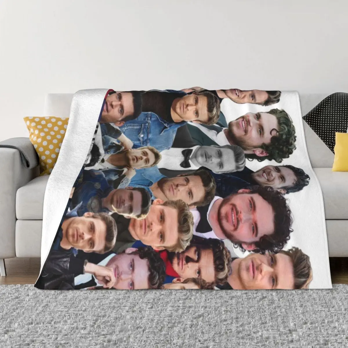 

richard madden photo collage Throw Blanket Blankets For Bed Decorative Sofas Flannel Fabric Blankets