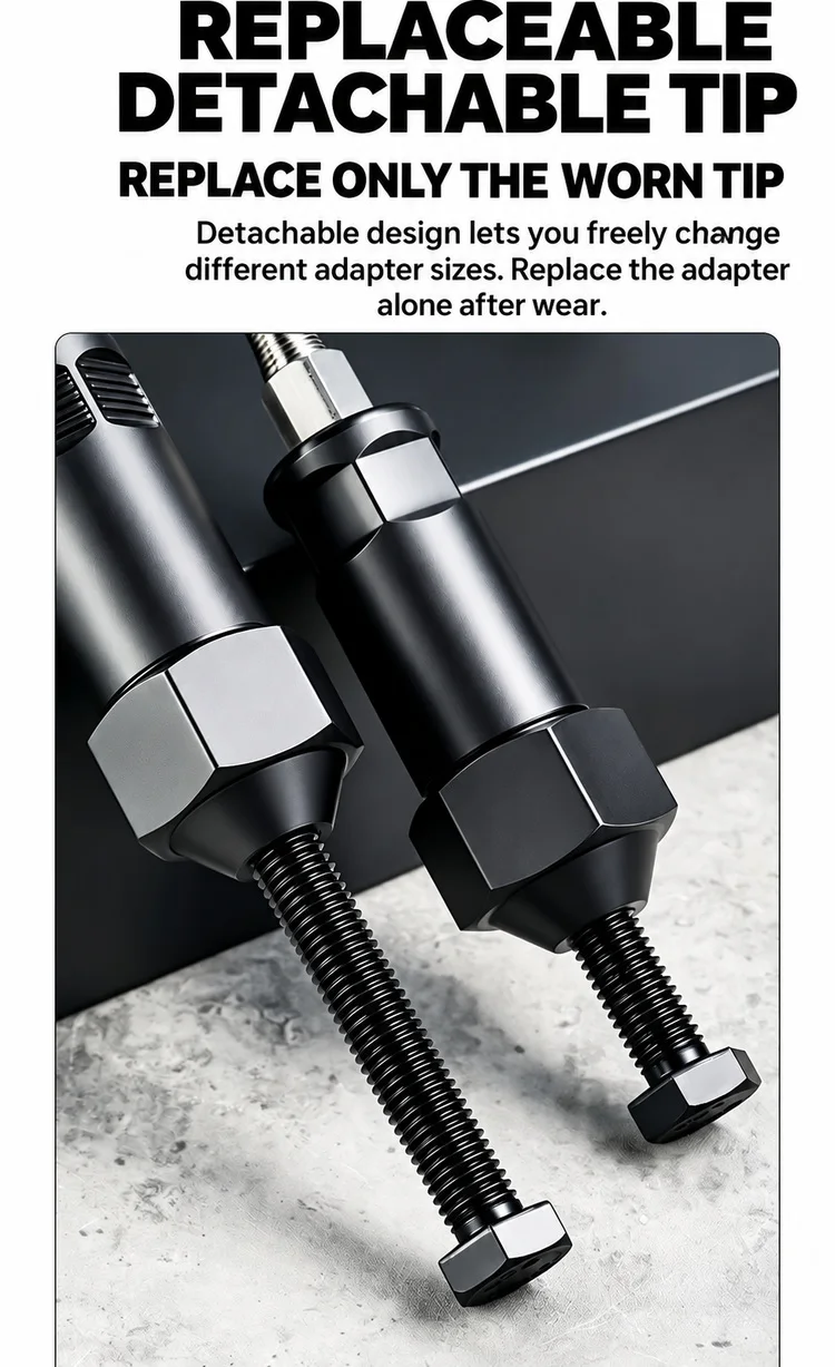 Schmierfittings-Entstopfer-Werkzeug mit Legierungsstößel, 6/8/10mm-Adaptern, kurzen und langen Stäben für verstopfte Schmierleitungen – Detail 8