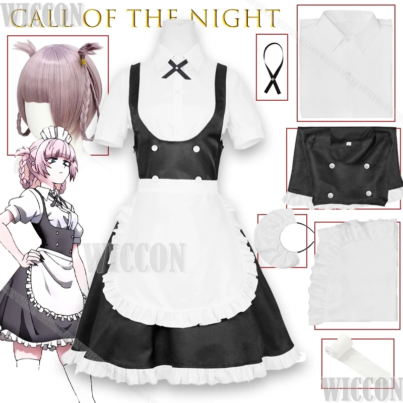 

Call of the Night Nanakusa Nazuna Maid Dress Cosplay Clothes Woman Outfit Yofukashi Uta Character Cos Fashion Halloween Party