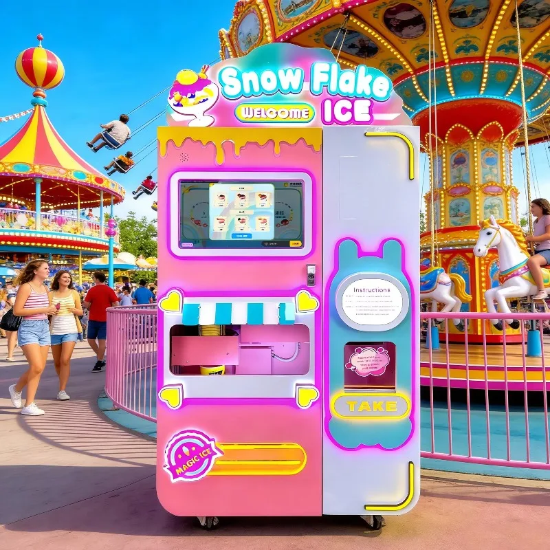 Commercial Automatic Snowflake Ice Machine 24H Stainless Steel High-Performance for Fruit Milk Water Drink Shop Customized