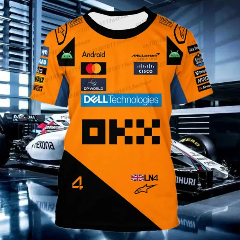 

​Summer Men's Racing Cycling Team Uniform T-shirt, McLaren F1 Team Jersey DP81 T-shirt, Fan Breathable Loose Motorcycle T-shirt