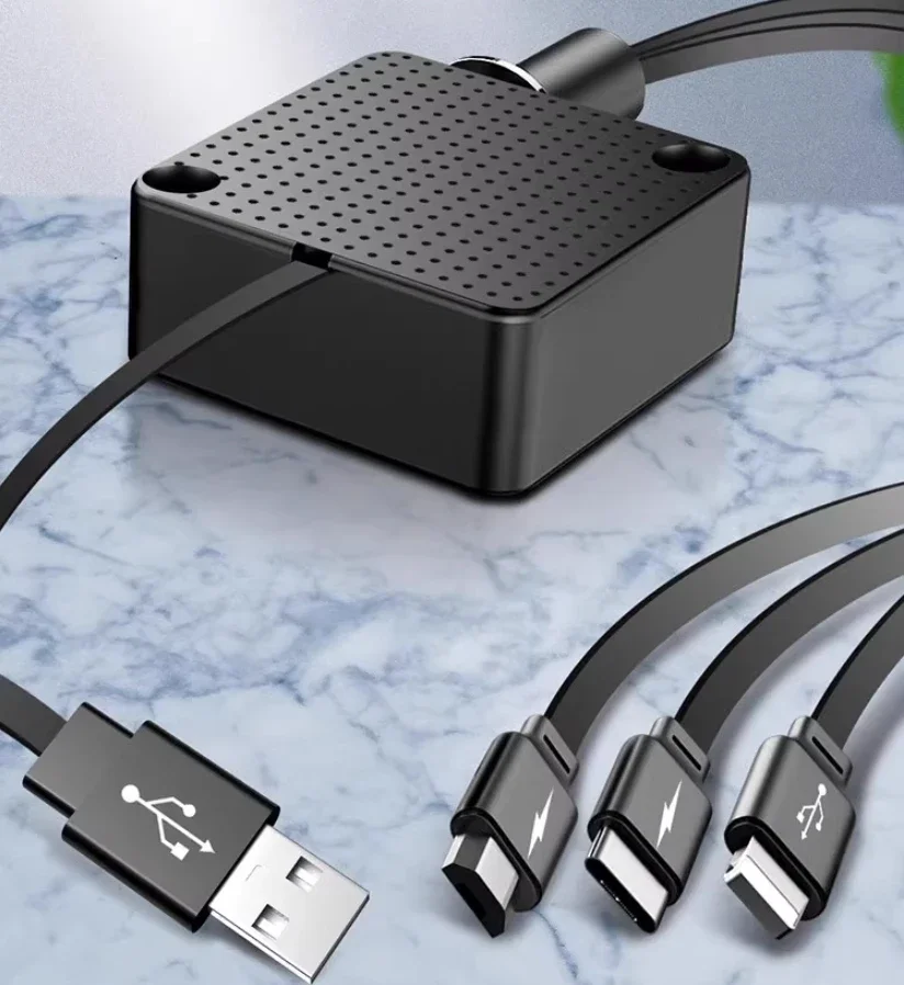 DYH-1706 3 in 1 USB Cable for Charging and Transmitting Data Portable Retractable Charging Phone